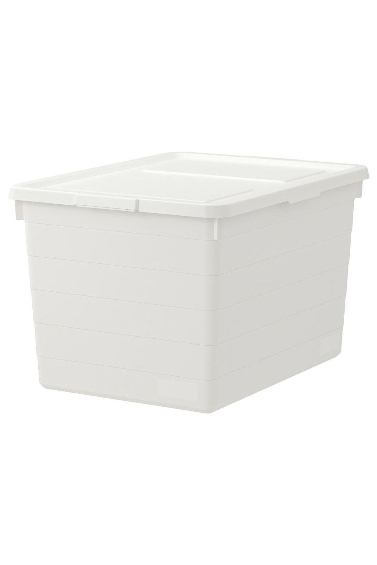 Sockerbit Kapaklı Kutu - Beyaz - 38x51x30 Cm