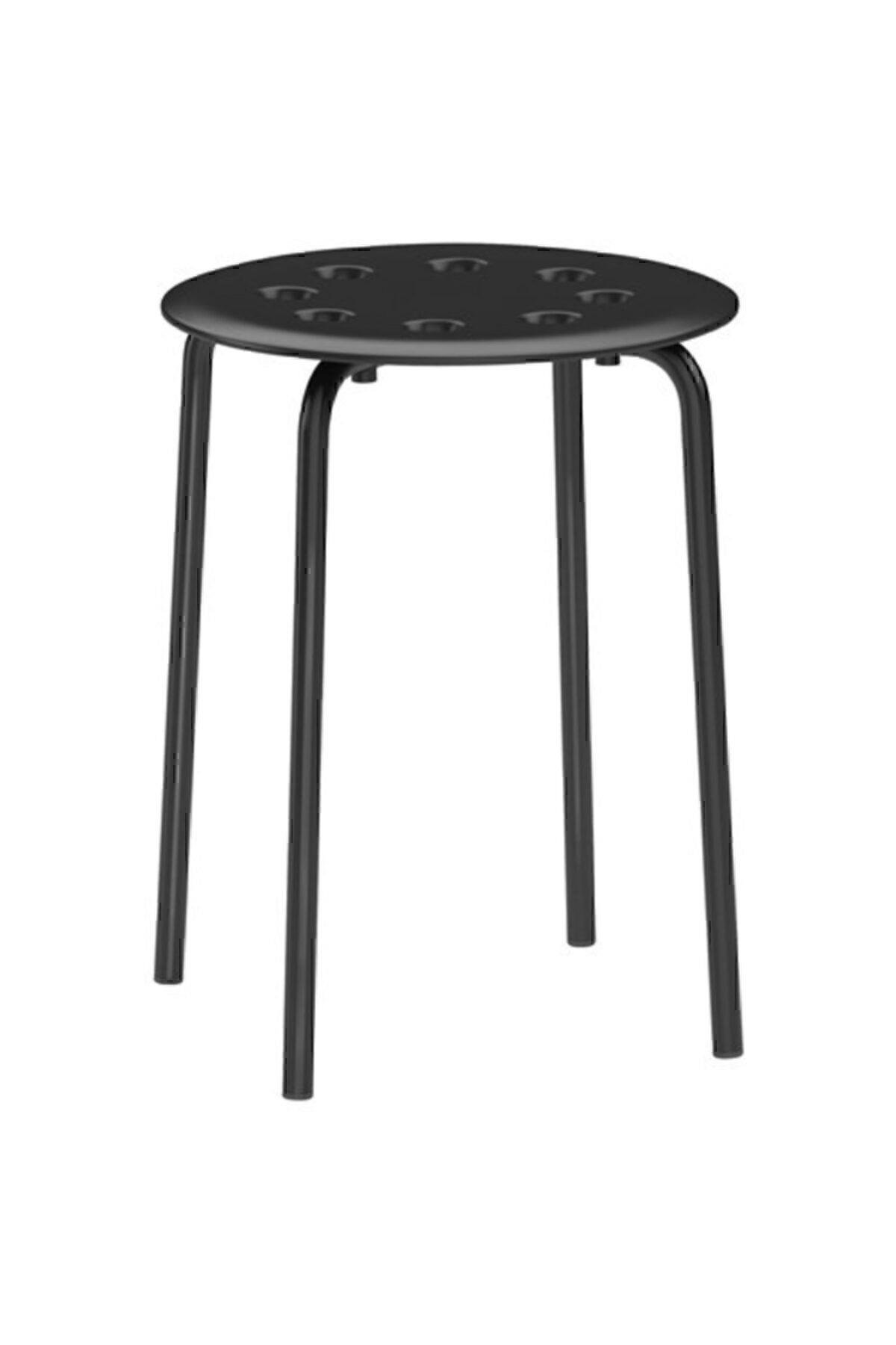 Tabure, Siyah Genişlik 40cm Siyah Renk Yuvarlak Tabure