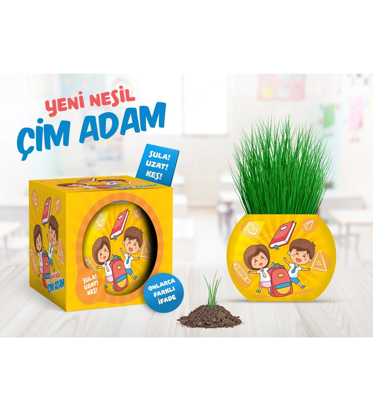 Okul Temalı Çim Adam Seti ~ Kutulu~