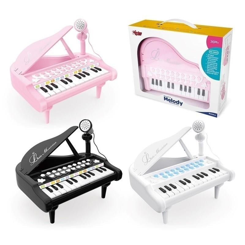 Vardem Mikrofonlu 24 Tuşlu Mp3 Çalar Piyano (Pembe,Siyah,Beyaz)