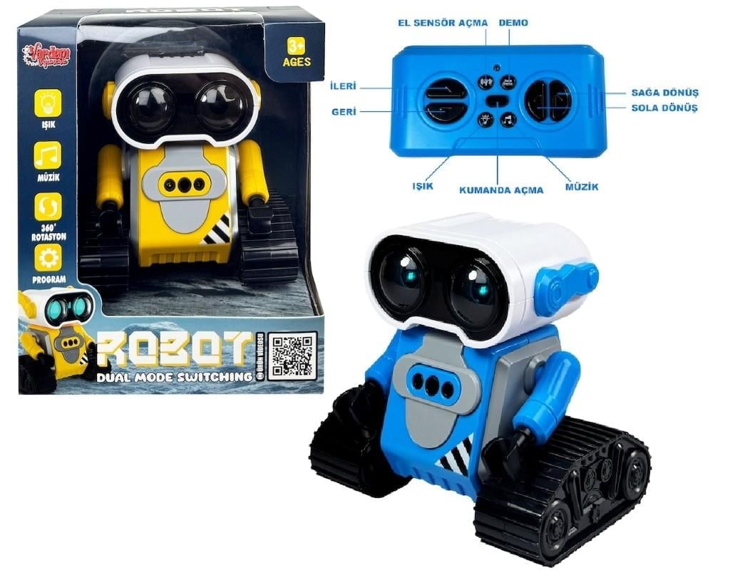 Vardem Uzaktan Kumandalı Full Fonksiyon Şarjlı 2.4G Robot-Araba (Mavi-Sarı)