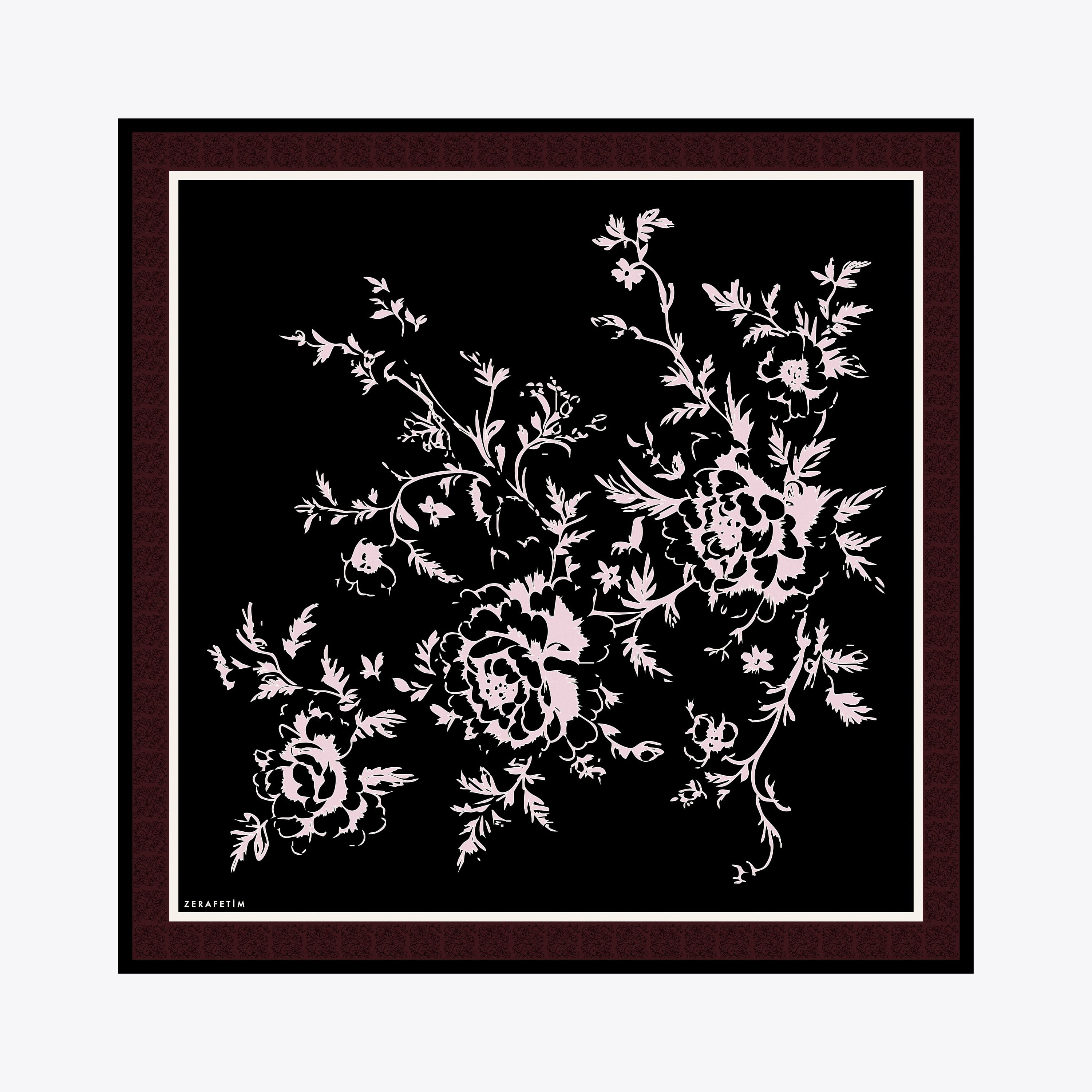 Clove Desen İpek Twill Eşarp