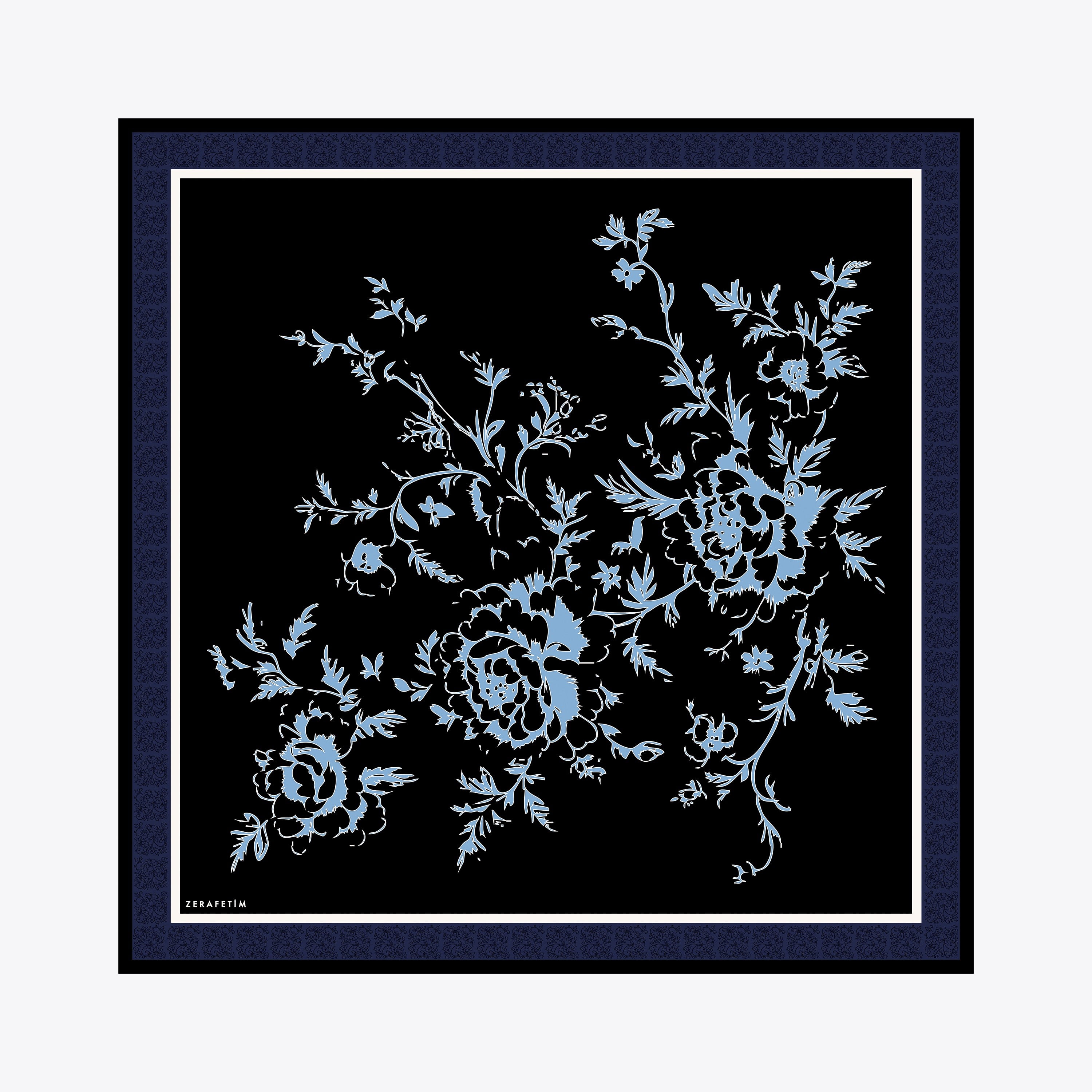 Clove Desen İpek Twill Eşarp
