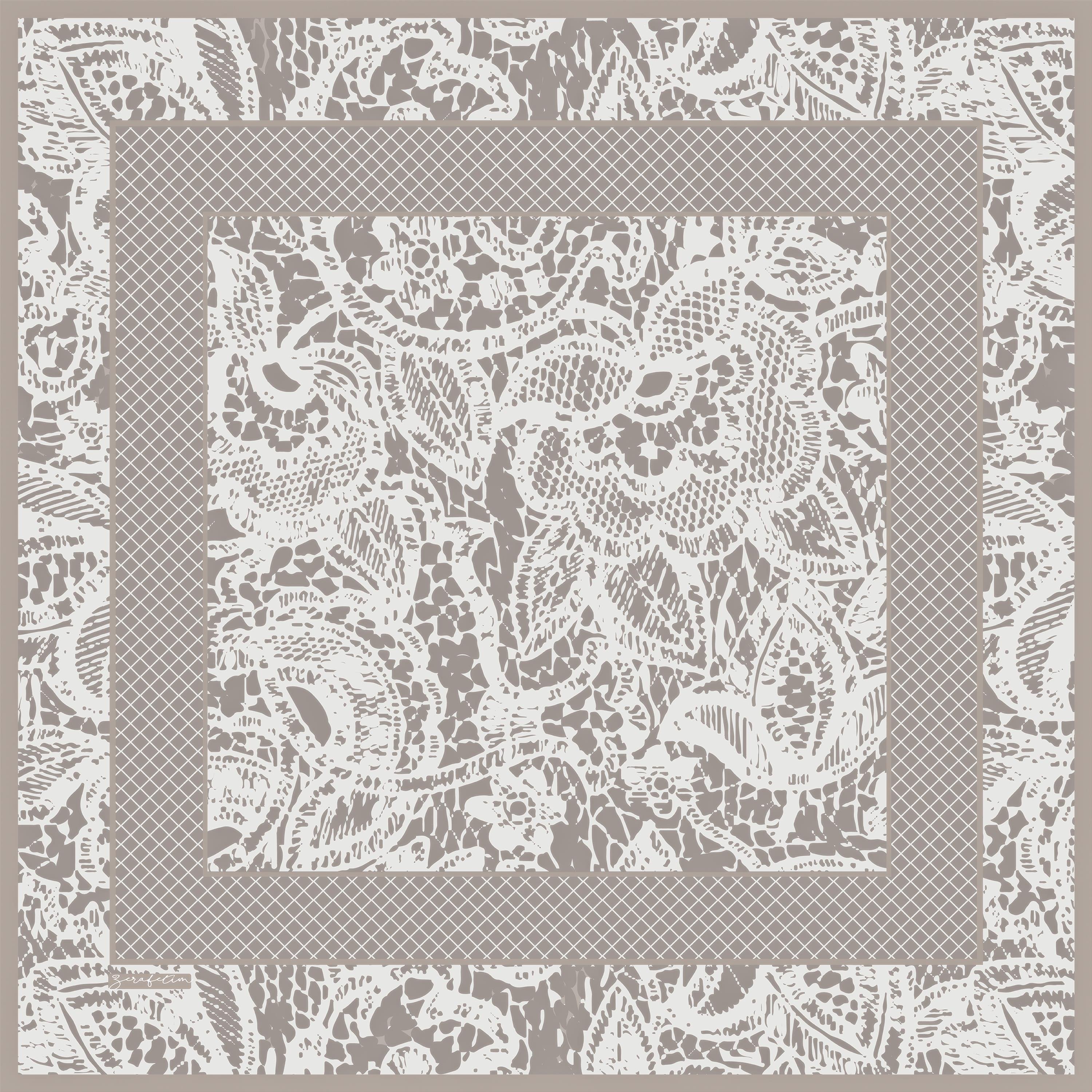 Lace Desen İpek Twill Eşarp