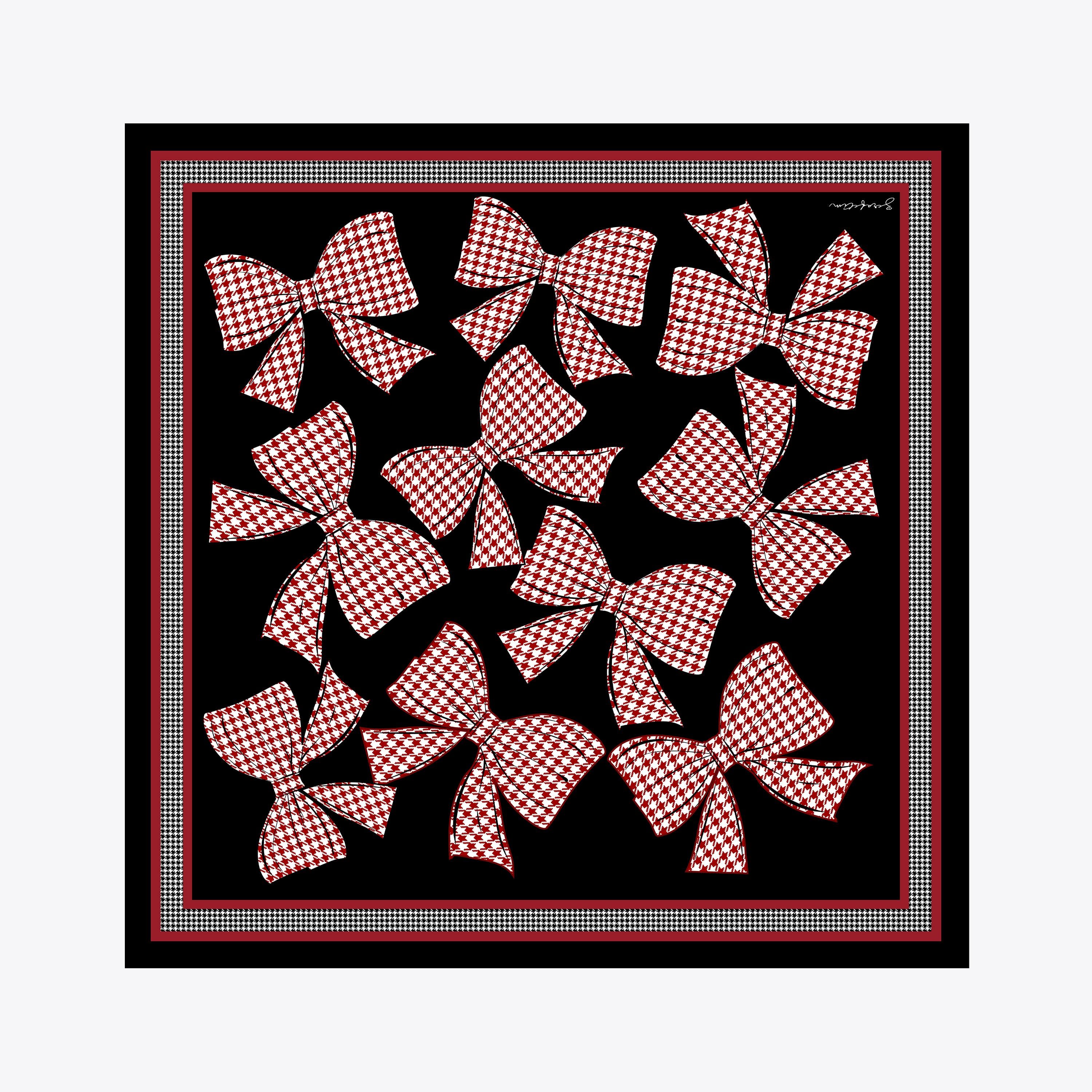 Toka Kazayağı Desen İpek Twill Eşarp