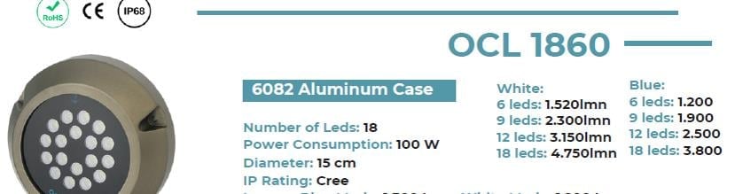 18 LED'Lİ SU ALTI AYDINLATMA ( ALÜMİNYUM)
