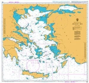 Admiralty Chart BA180 – Ege Denizi (Aegean Sea) Deniz Seyir Haritası