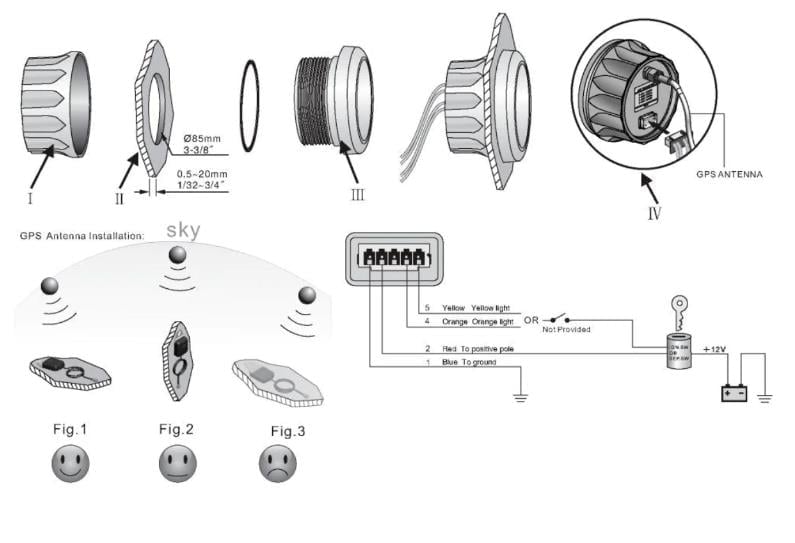 HIZ GÖSTERGESİ GPS BAĞLANTILI 60 KNOTS 85 mm KROM/BEYAZ