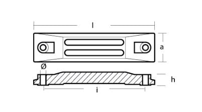 Honda small bar anode for stern bracket - Anodo per supporto motore Honda