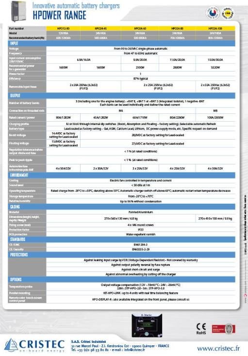 HPOWER AC-DC AKÜ ŞARJ CİHAZI 48V/30A 3 ÇIKIŞ FANLI