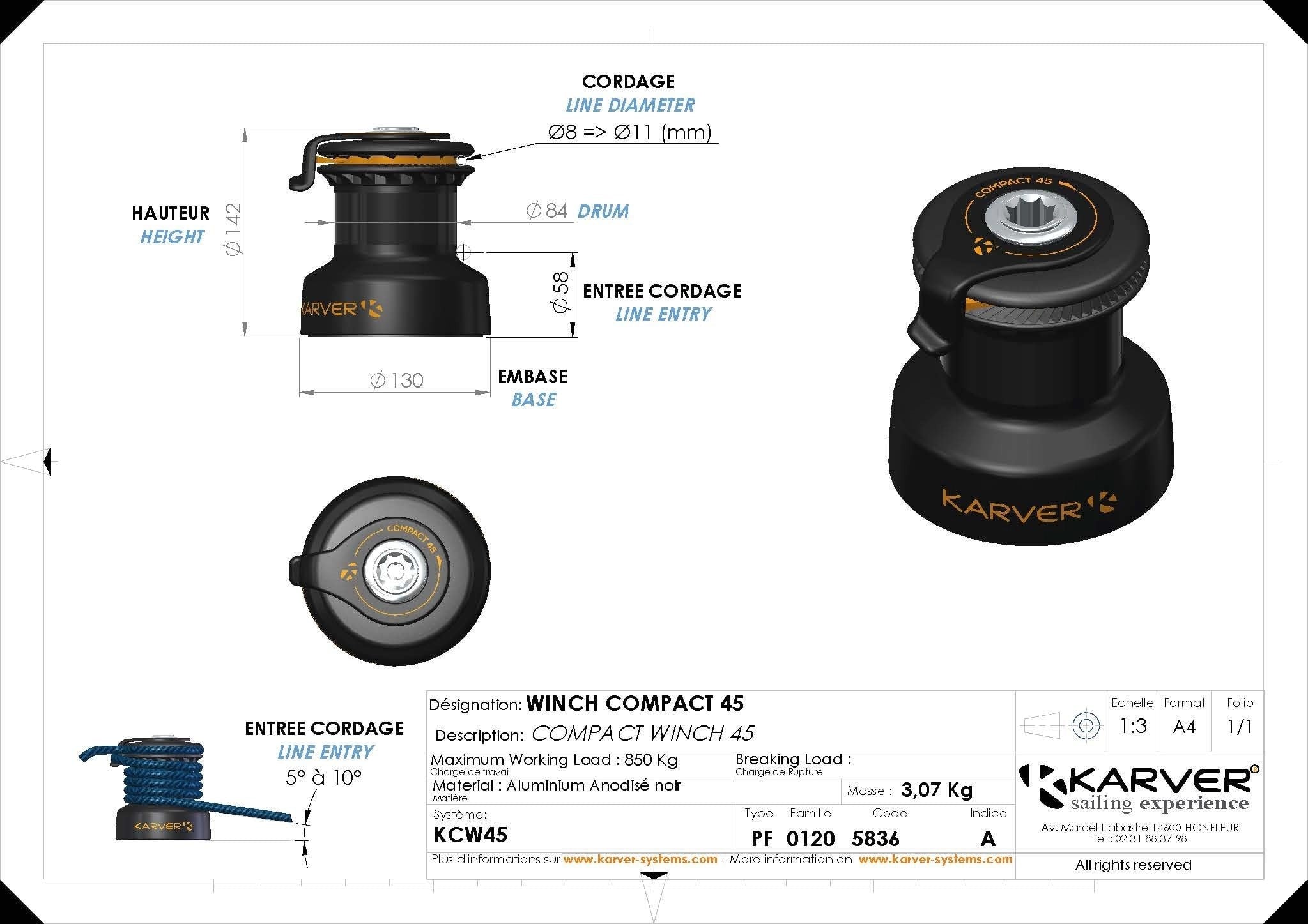 KCW45 - WINCH COMPACT 45 (2 SPEED)