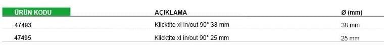 KLICKTITE XL 2 x IN/OUT 90° 38MM
