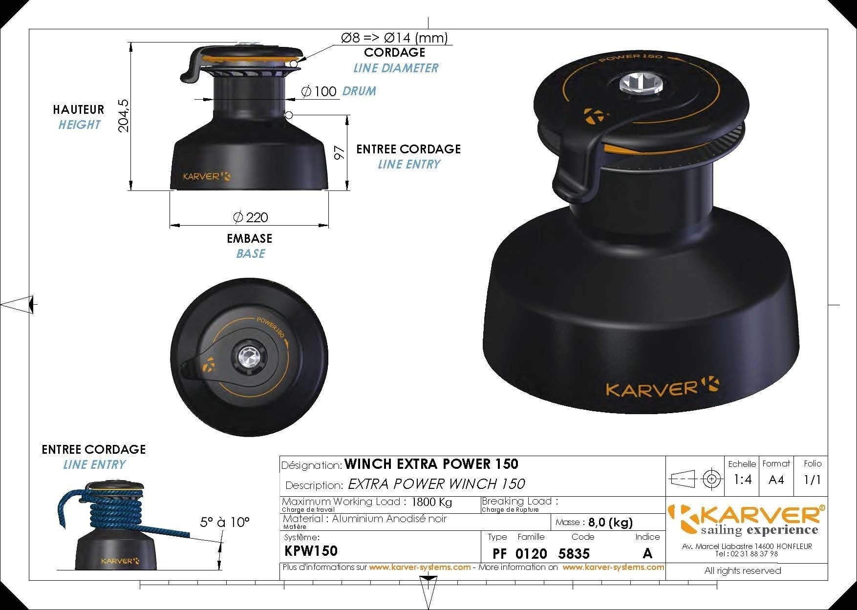 KPW150 WINCH EXTRA POWER 150 (4 SPEED)