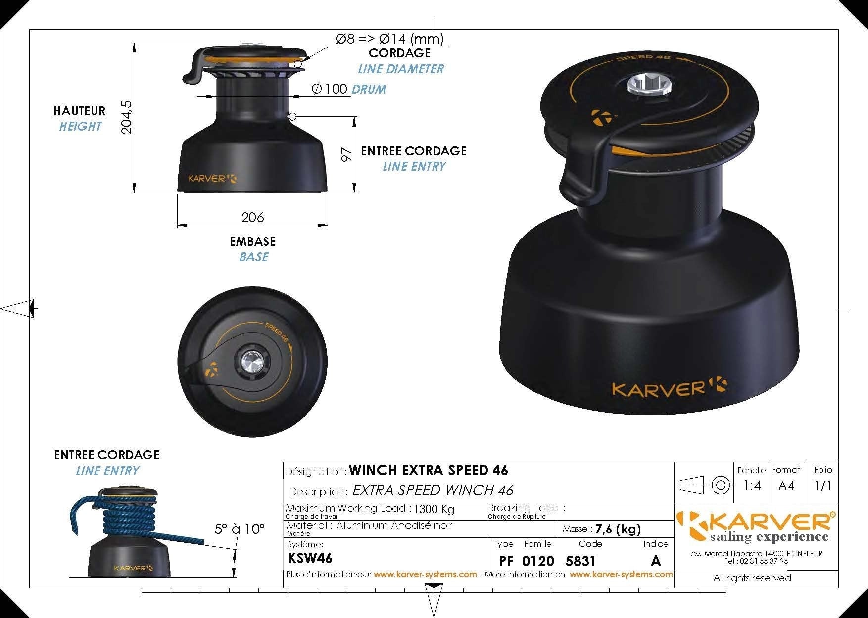 KWS46 WINCH EXTRA SPEED 46 (4 SPEED)