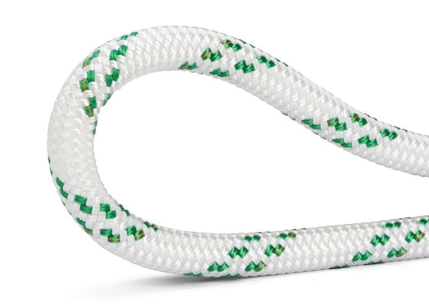 MEGA TWIN DYNEEMA - 10 MM - WHITE/GREEN (GLEISTEIN) - price per meter