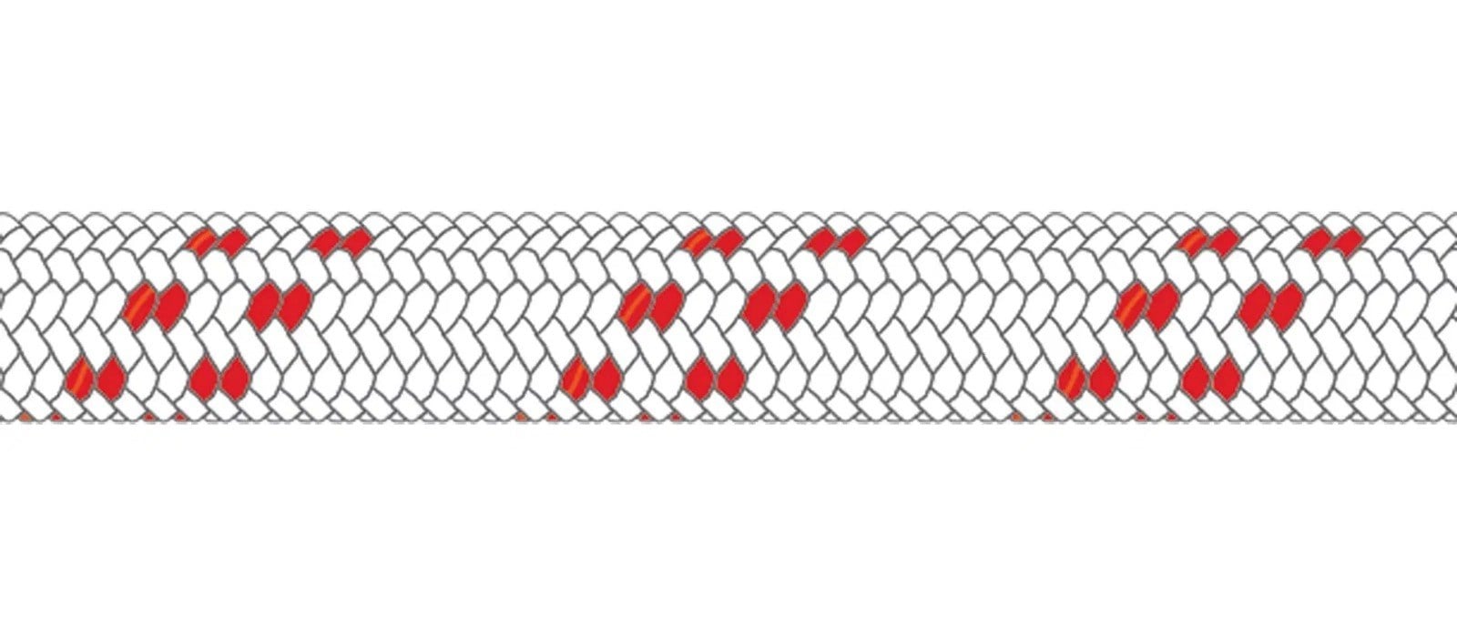 MEGA TWIN DYNEEMA - 10 MM - WHITE/RED (GLEISTEIN) - price per meter
