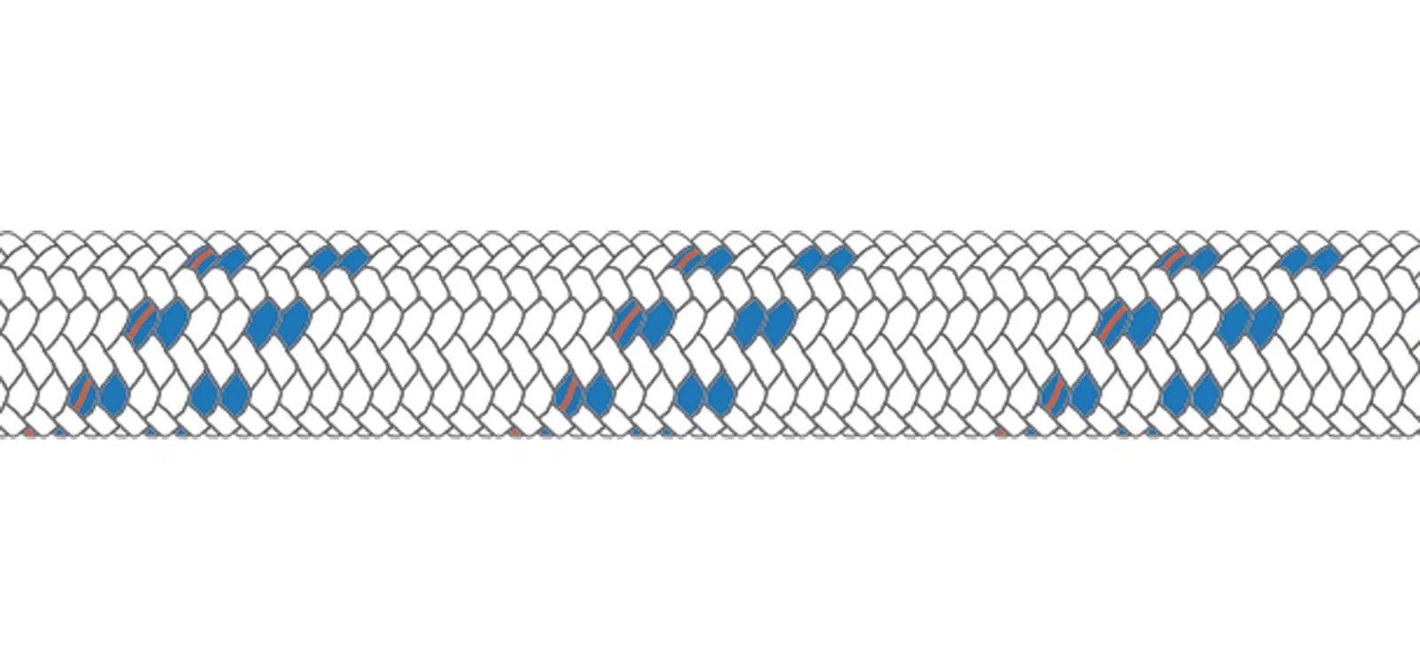 MEGA TWIN DYNEEMA - 12 MM - WHITE/BLUE (GLEISTEIN) - price per meter