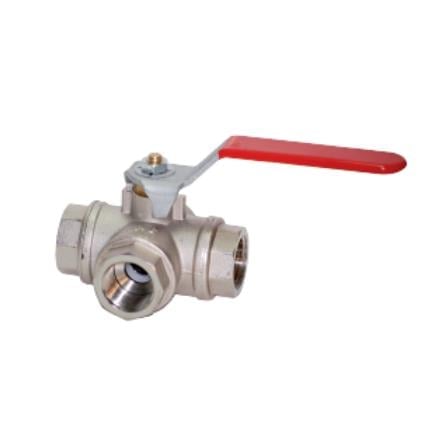 NİKEL KAPLI PİRİNÇ 3 YOLLU KÜRESEL VANA 3/4''