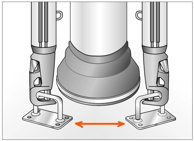 SELDEN - VERT.POLE DECK BRACKET ø10 ST