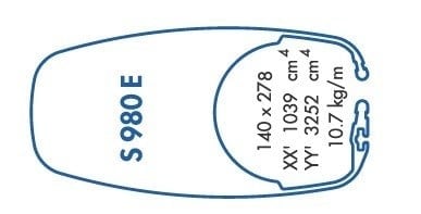 SPARCRAFT - IMF PROFILE S980E (19 M x 34 MM)  (PER METER)