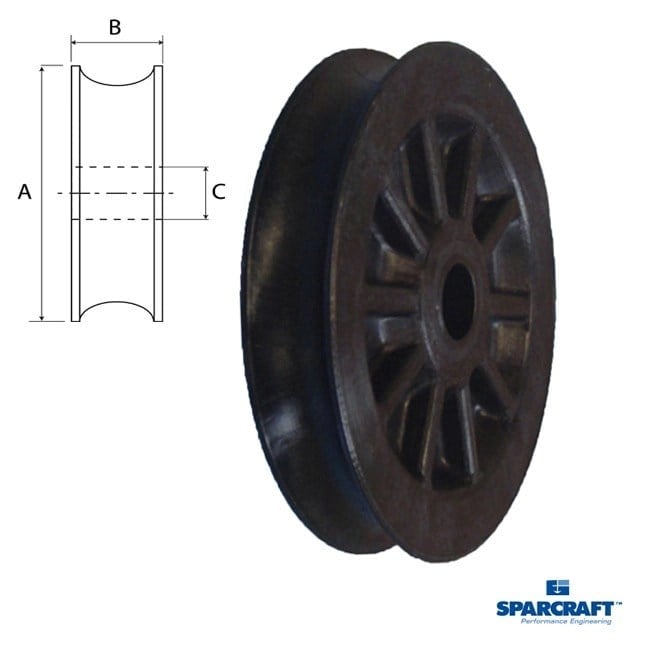 SPARCRAFT - INJECTED SHEAVES DELRIN (Ø 85 X 15.8 x Ø12.2)