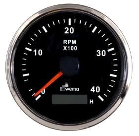 TAKOMETRE 4000 RPM 85 mm KROM/SİYAH