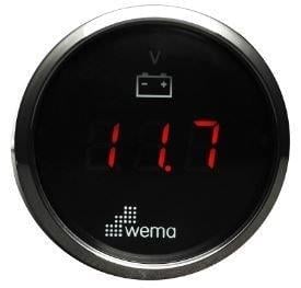 VOLTMETRE DİJİTAL 8-32V 52 mm KROM/SİYAH