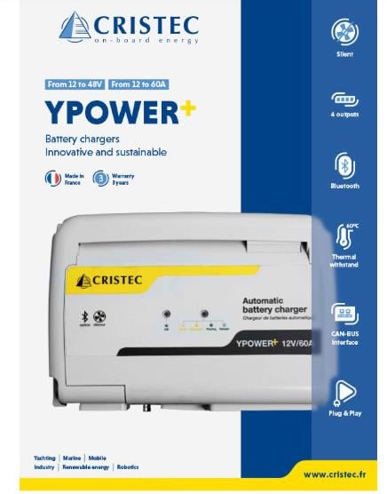 YPOWER AC-DC AKÜ ŞARJ CİHAZI 12V/40A 4 ÇIKIŞ FANSIZ BLUETOOTH BAĞLANTILI ÜCRETSİZ UYGULAMA İLE