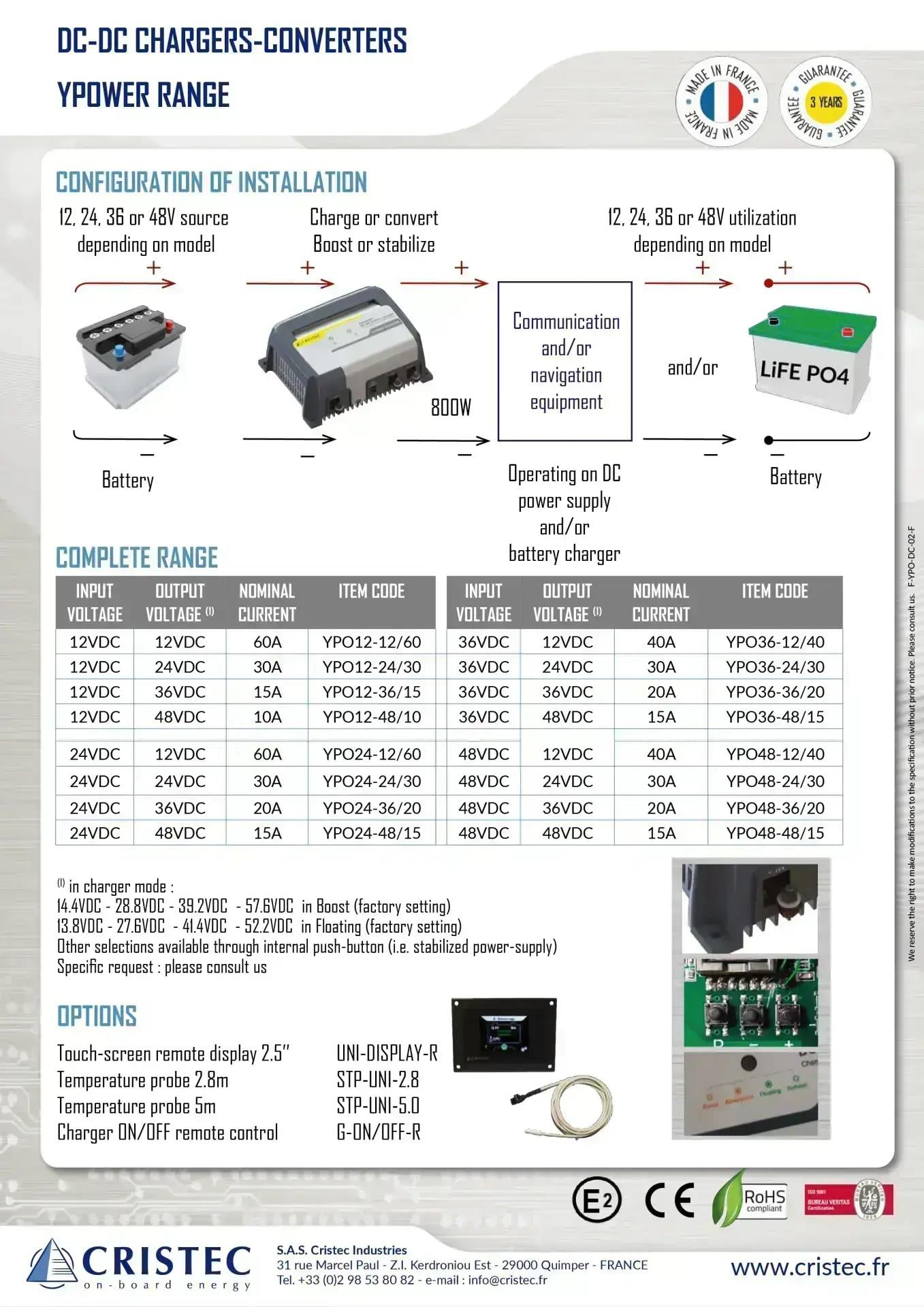 YPOWER DC-DC AKÜ ŞARJ CİHAZI/KONVERTÖR 36V-12V/30A TEK ÇIKIŞ FANSIZ