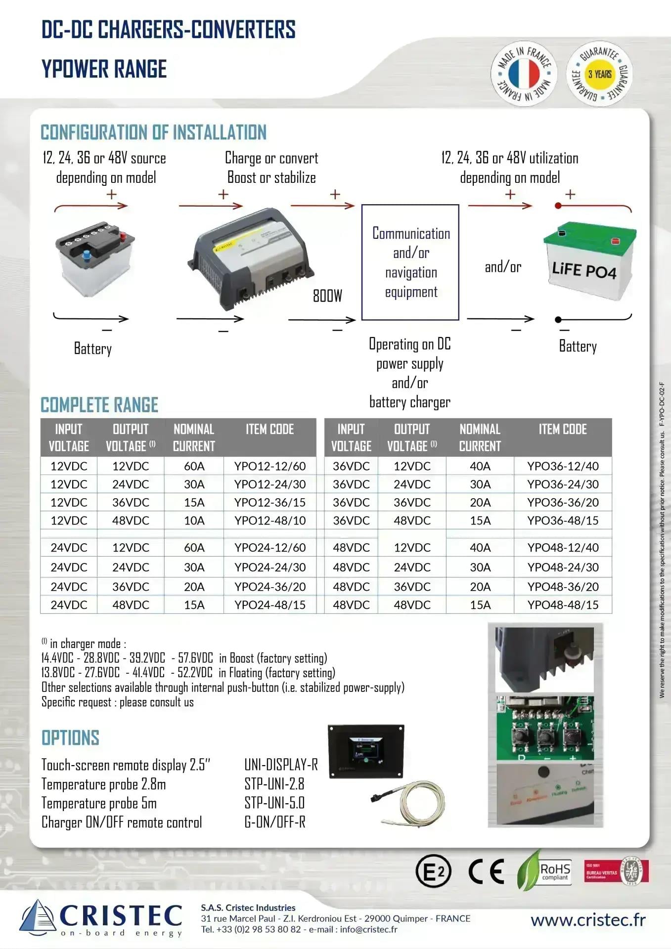 YPOWER DC-DC AKÜ ŞARJ CİHAZI/KONVERTÖR 48V-24V/30A TEK ÇIKIŞ FANSIZ