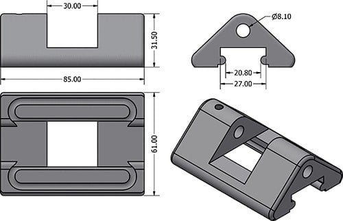Z-SPARS - BATTEN CAR BODY C25/2 D2961 (BALL BEARING NOT INCLUDED - REGUIRES 34 BALL BEARINGS - 4515)