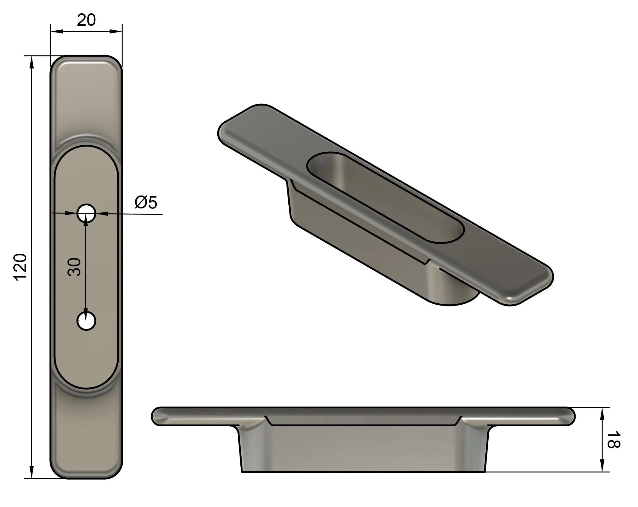 Z-SPARS - CLEAT 120 MM PLASTIC