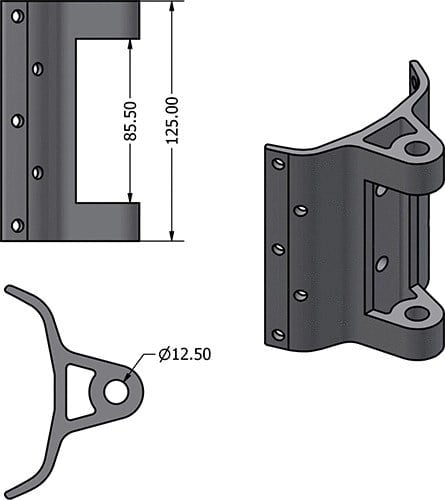 Z-SPARS - GOOSENECK BRACKET (MAST: Z602- Z602E / BOOM: Z362/Z482)