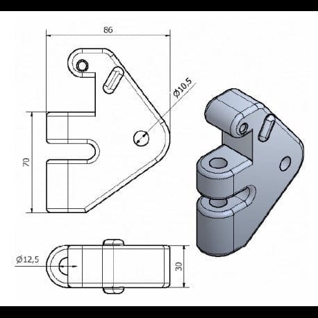 Z-SPARS - GOOSENECK TOGGLE Z480, F378
