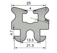 Z-SPARS - MAST TRACK 25/3 (PER METER)
