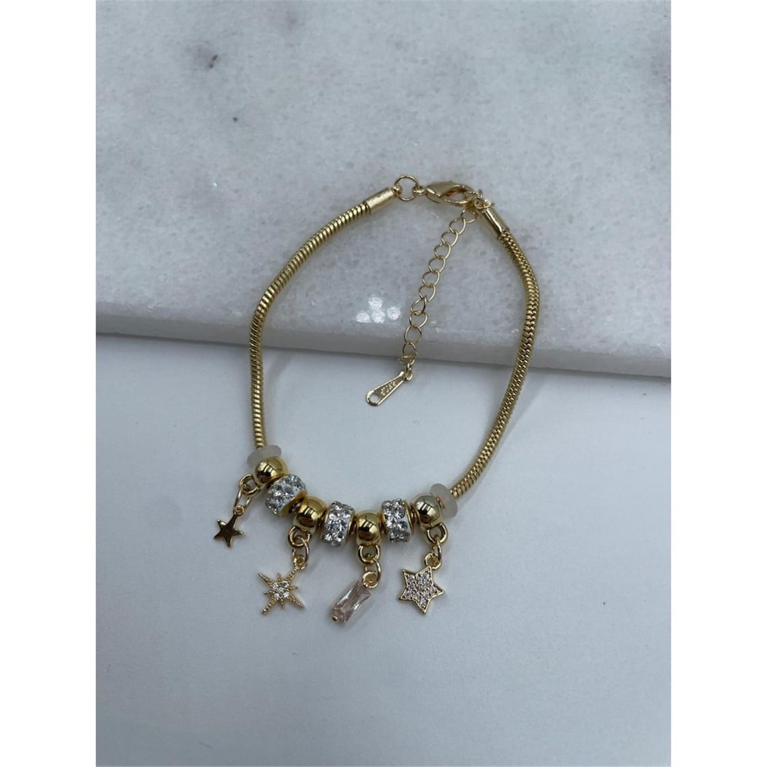 Çarmlı Çelik Bileklik Gold
