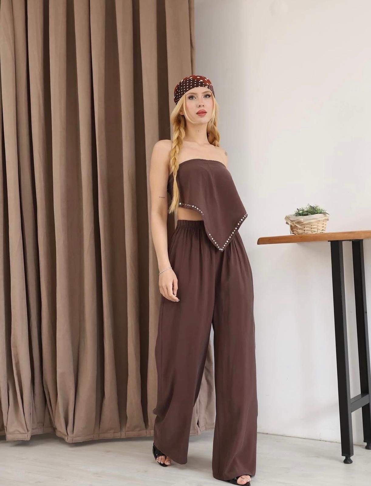 3304 BANDANA DETAY MODAL PALTOLONN