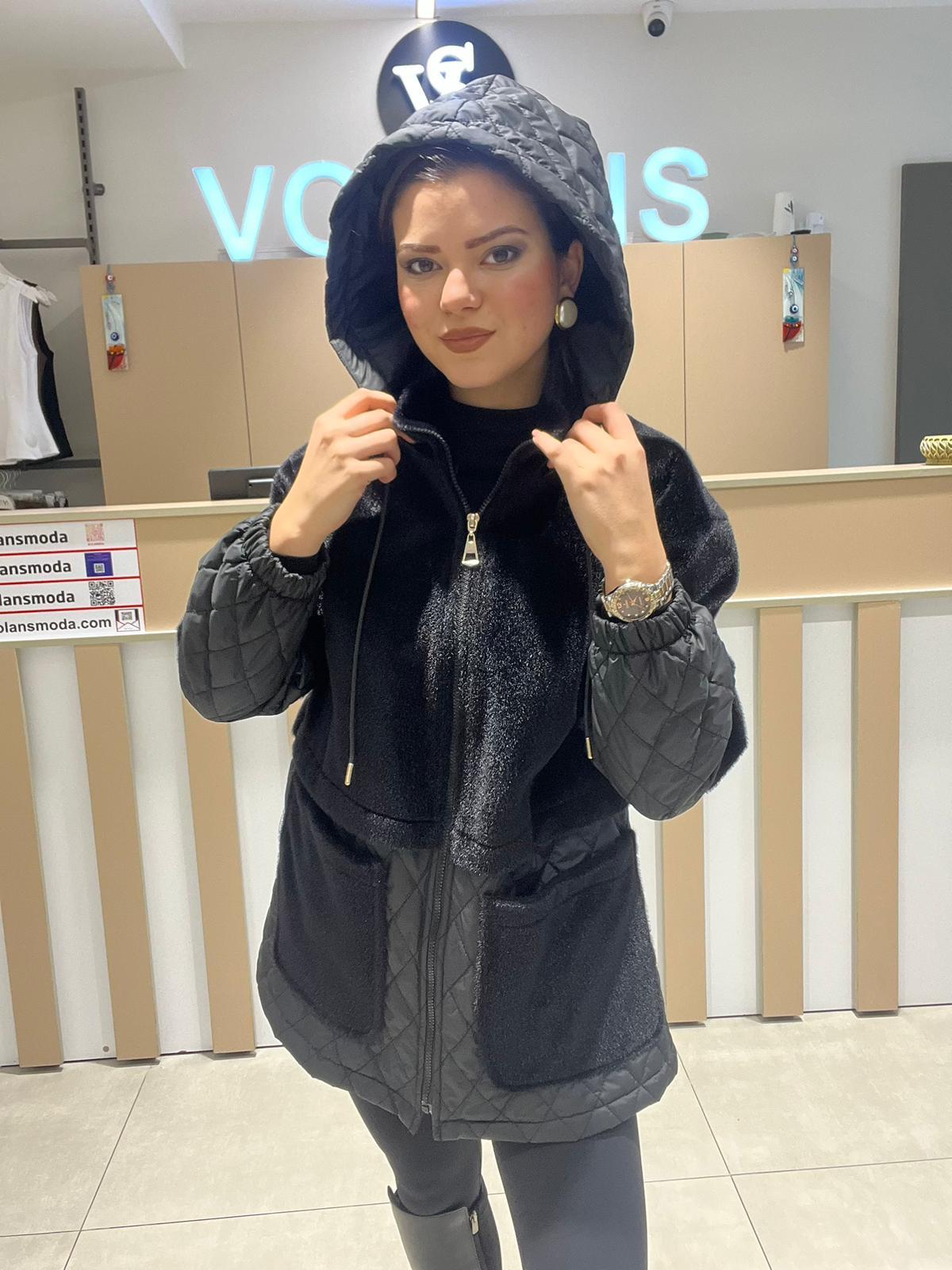 Kapitone Peluş Mont