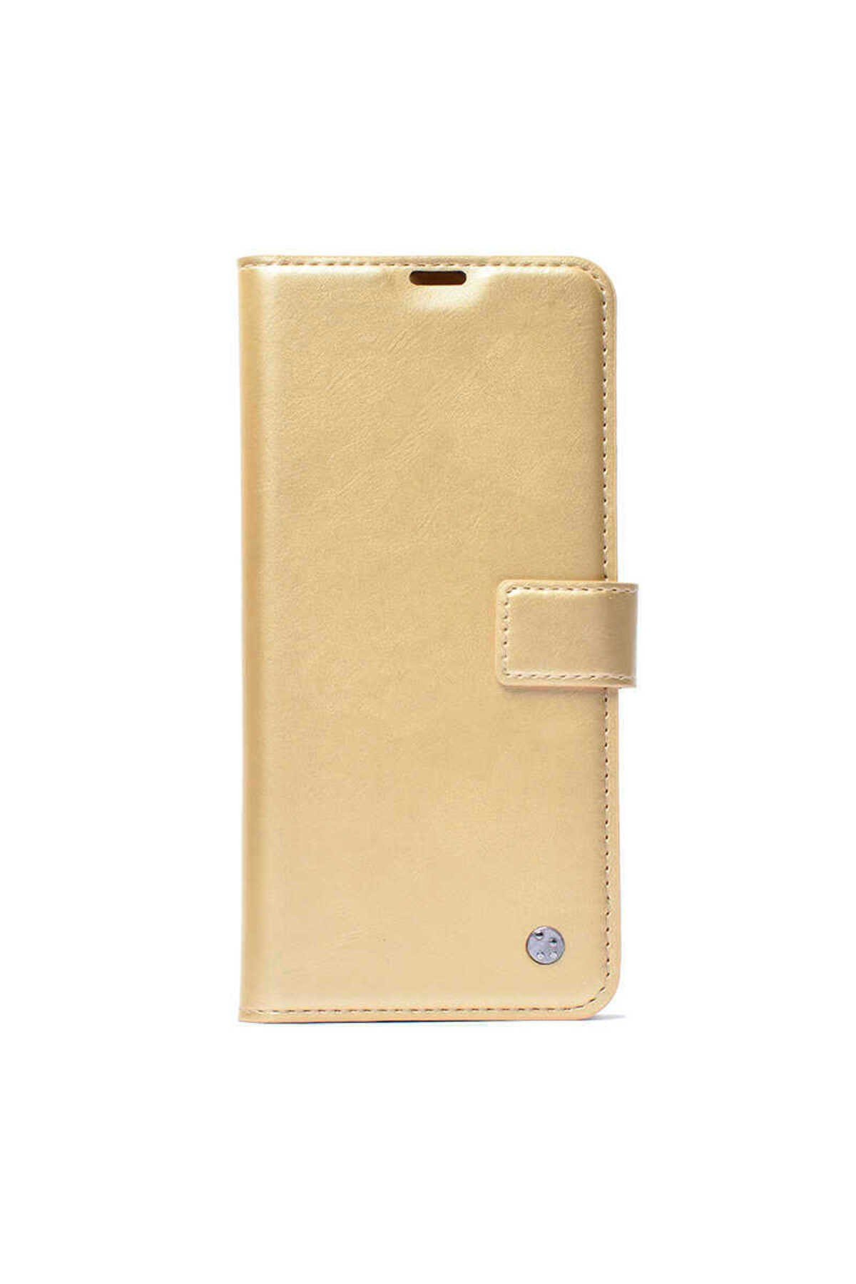 A54 4G Kılıf NVTH Kar Deluxe Kapaklı Kılıf - Gold