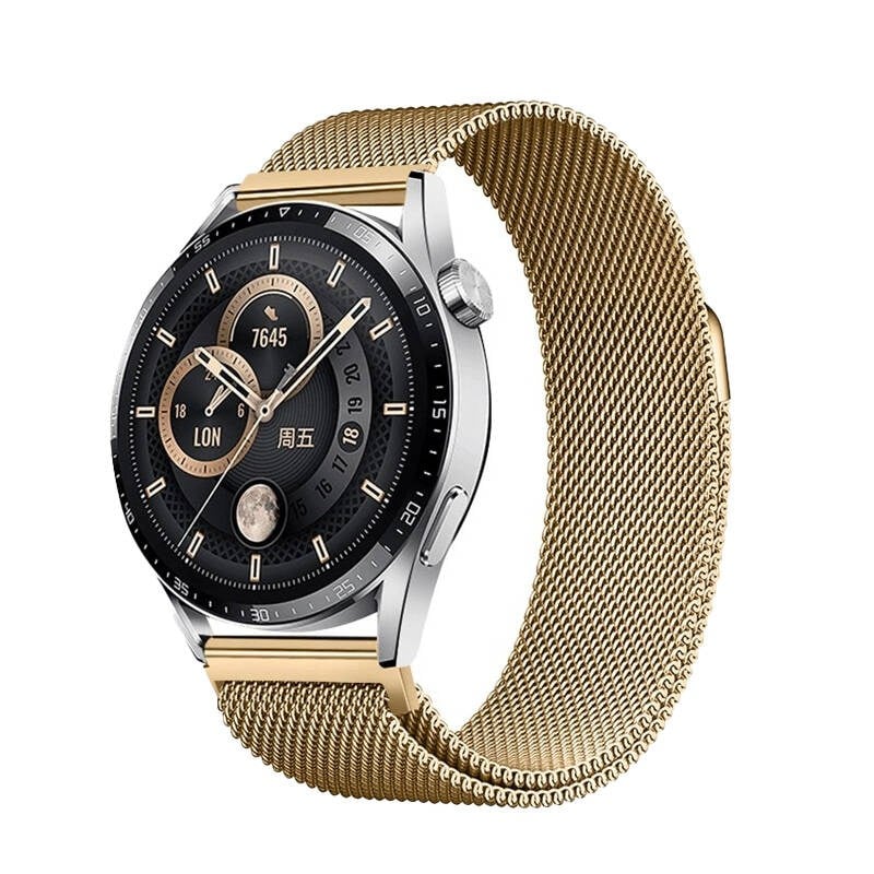 Amazfit Pace NVTH Band-12 22mm Metal Hasır Kordon-Gold