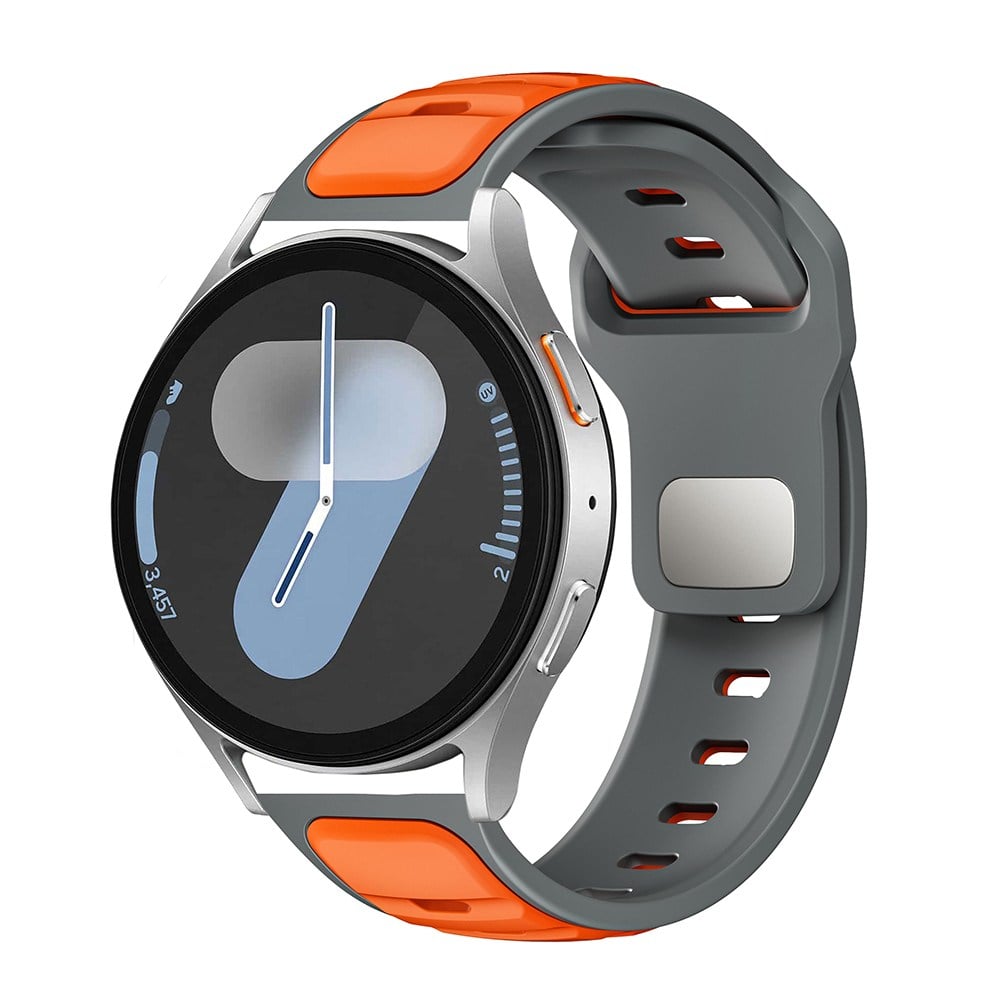 Amazfit Pace NVTH KRD-135 22mm Silikon Kordon Strap Kayış - Gri-Turuncu