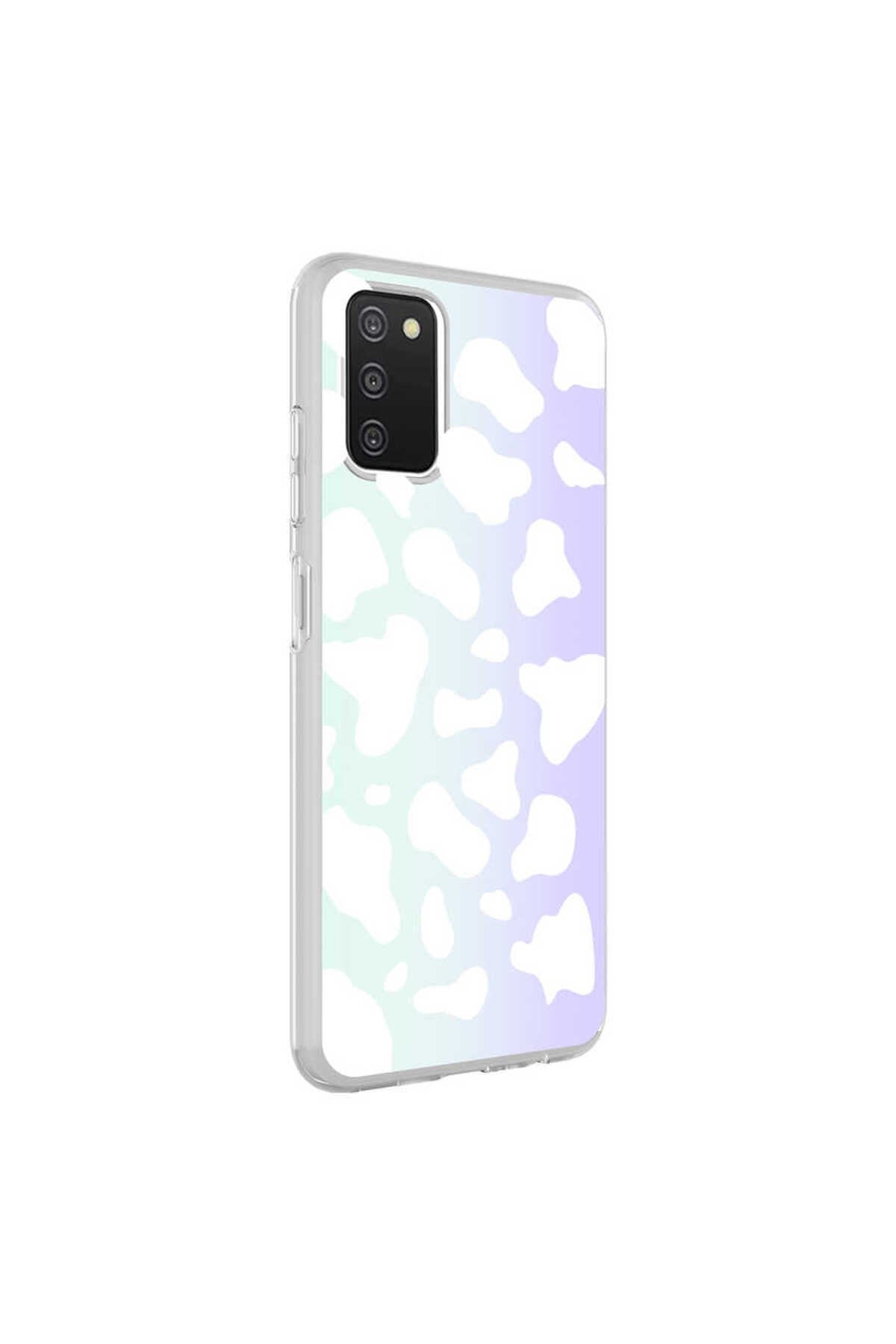 Galaxy A03S Kılıf NVTH M-Blue Desenli Kapak - Cow No2