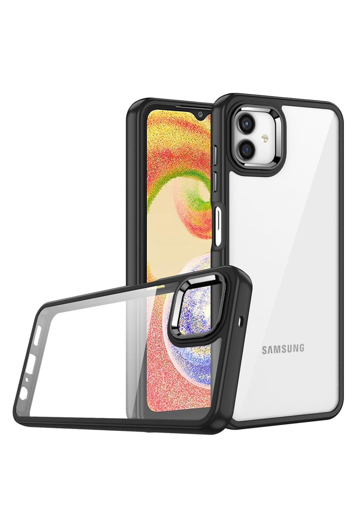 Galaxy A04E Kılıf NVTH Flora Kapak - Siyah