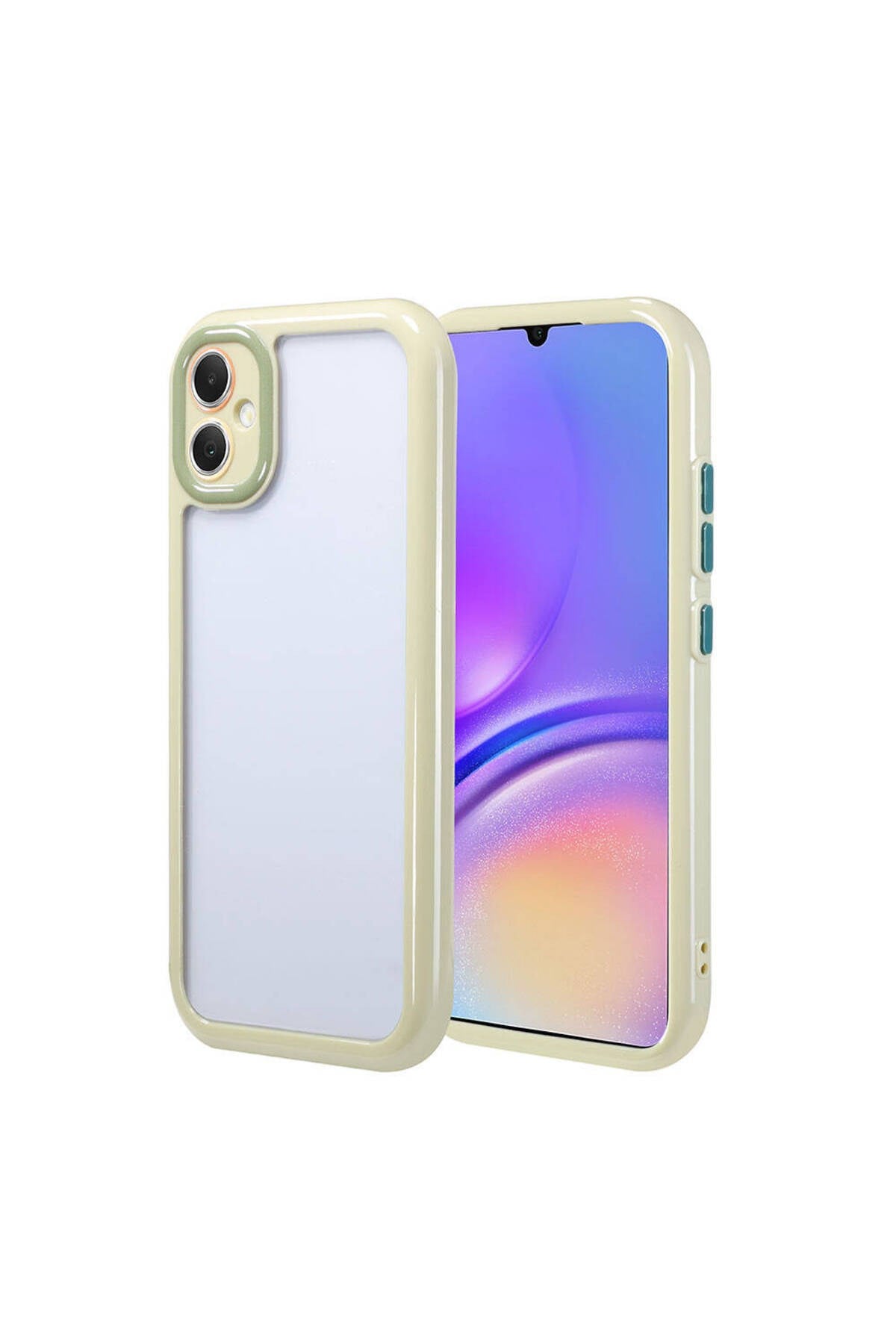 Galaxy A05 Kılıf Kamera Korumalı Renkli Kenar ve Çerçeve Tasarımlı NVTH Vitamin Kapak-Yeşil