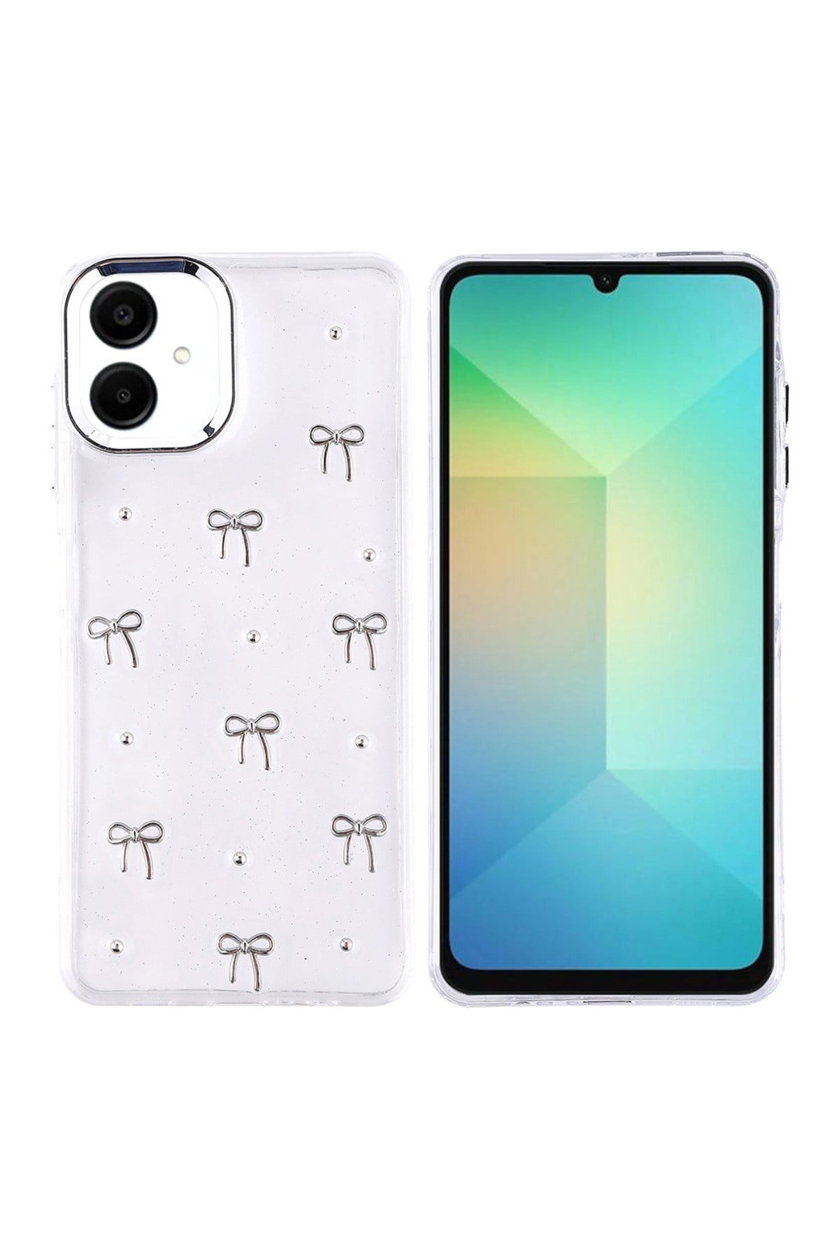 Galaxy A06 Kılıf Airbag Tasarımlı Simli Şeffaf NVTH Kutup Kapak - Fiyonk