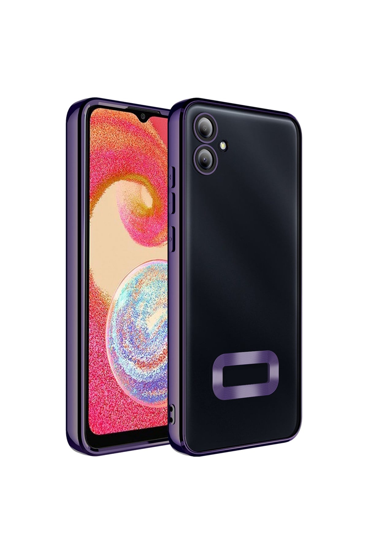 Galaxy A06 Kılıf Kamera Korumalı Logo Gösteren NVTH Omega Kapak - Derin Mor