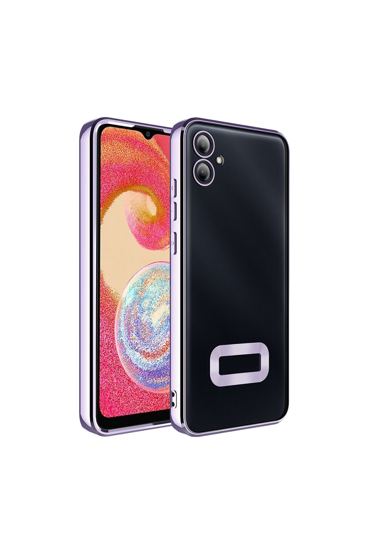 Galaxy A06 Uyumlu Kılıf Kamera Korumalı Logo Gösteren NVTH Omega Kapak-Lila