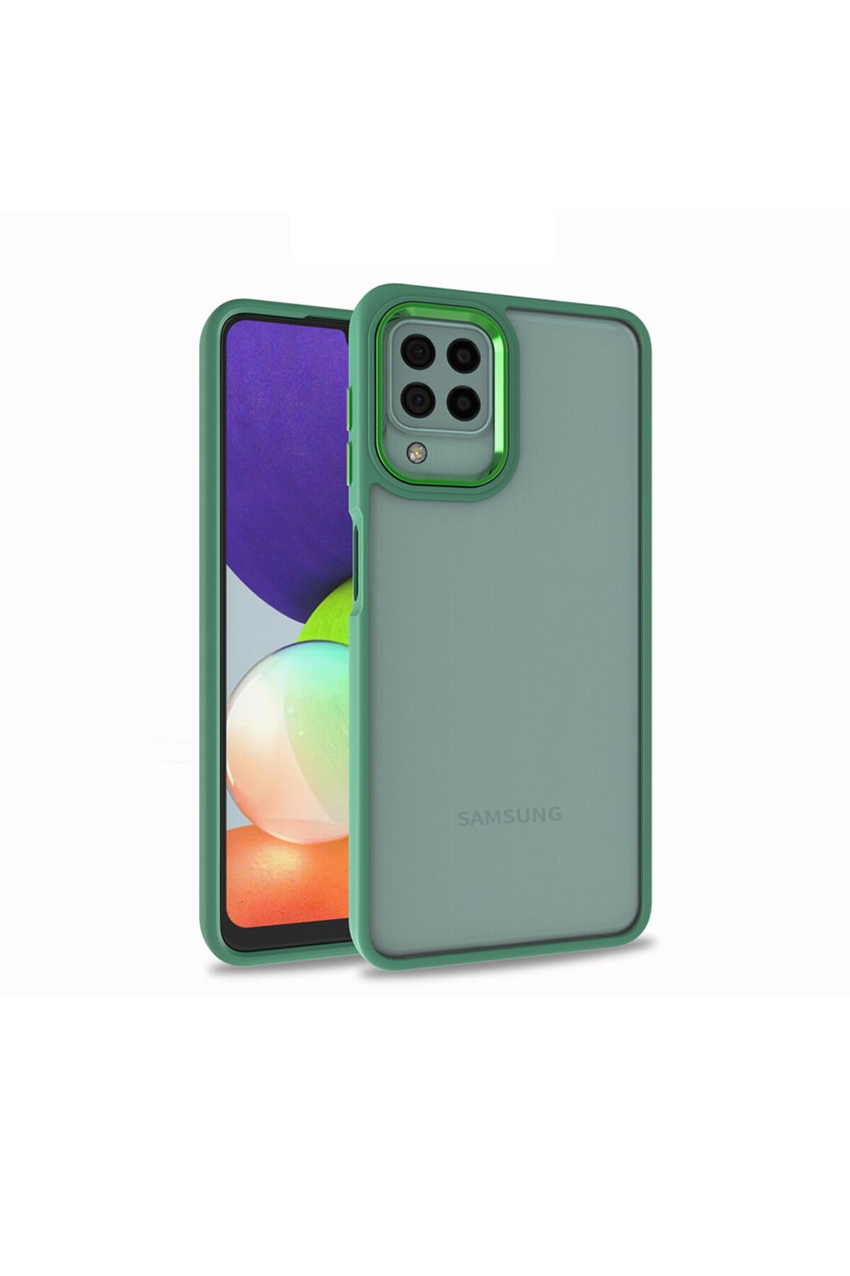 Galaxy A12 Kılıf NVTH Flora Kapak - Yeşil