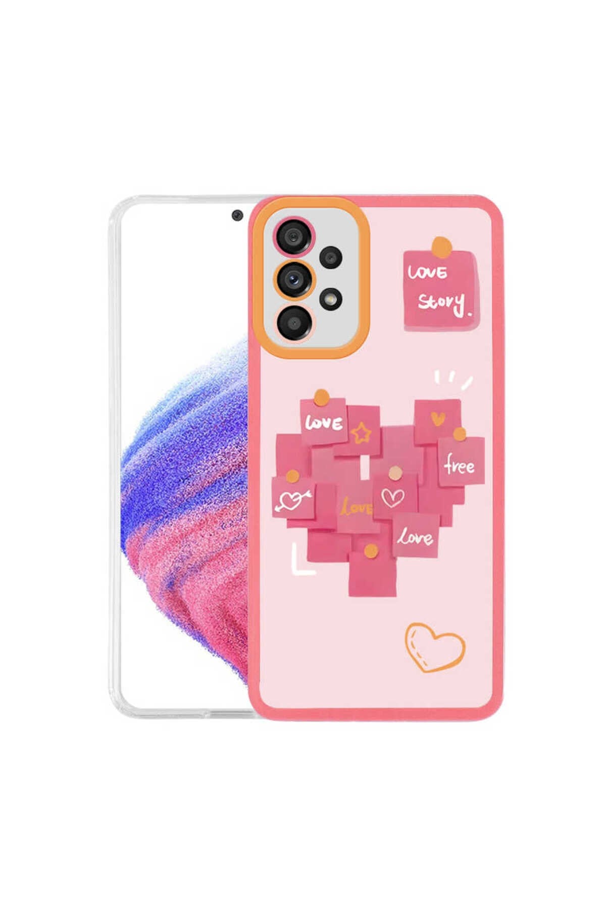 Galaxy A13 4G Kılıf NVTH M-Fit Desenli Kapak - Love Story No2