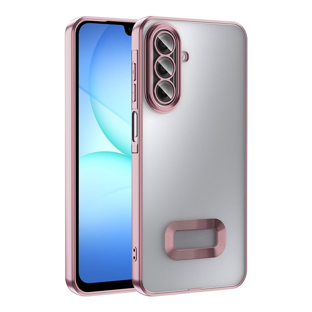 Galaxy A17 Kılıf Kamera Korumalı Logo Gösteren NVTH Omega Kapak - Rose Gold